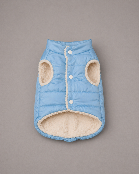 Blue puff vest