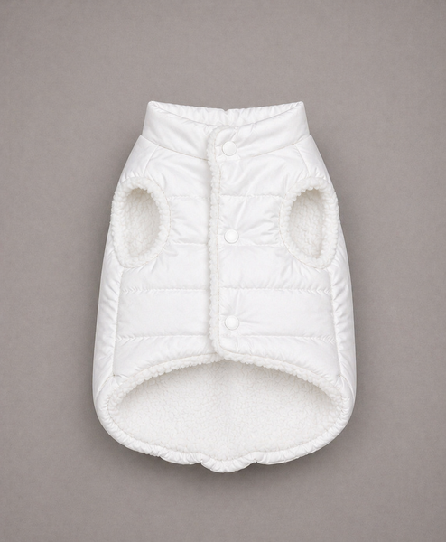 White puff vest