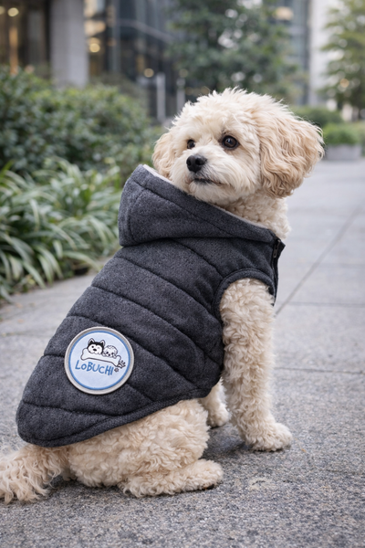 The Denim blue Puffer Hoodie Vest